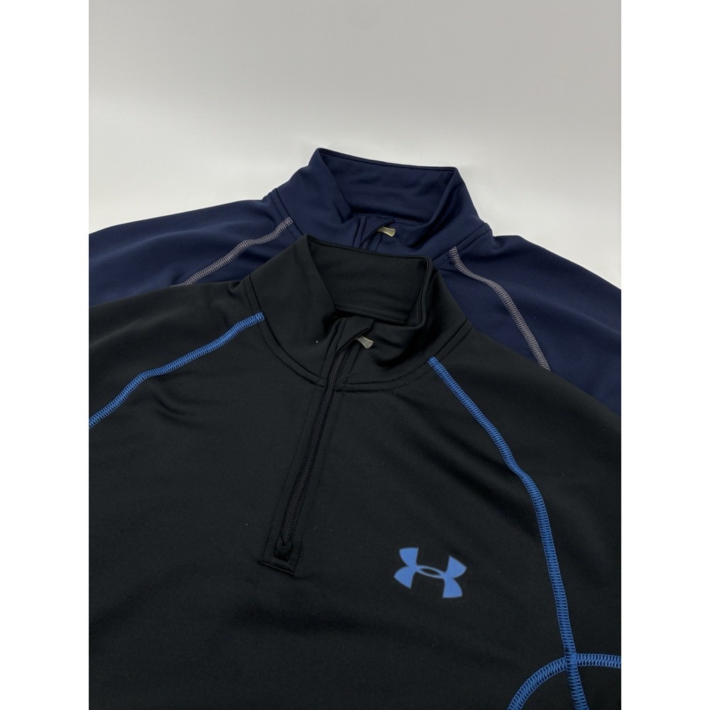 Lot Of 2 Under Armour 1/4 Zip Pullover Fleece Small Cold Gear Loose Fit